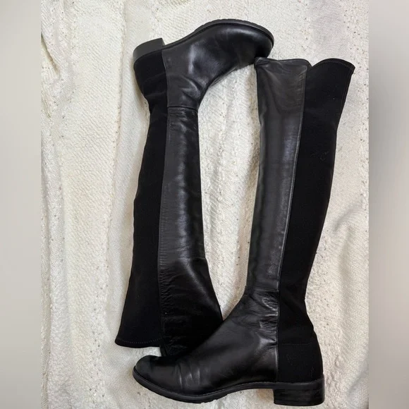 Stuart weitzman 50/50 black leather over the knee boots - Picture 4 of 11